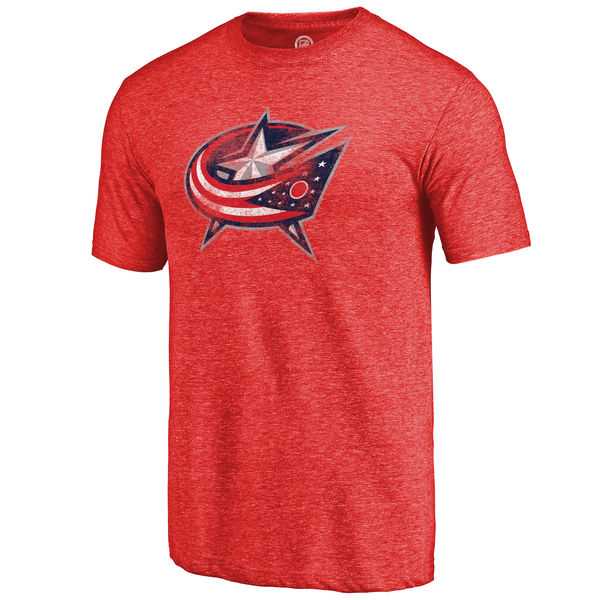 Men's Columbus Blue Jackets Distressed Team Primary Logo Tri Blend T-Shirt Red FengYun,We sell and wholesale Men's Columbus Blue Jackets Distressed Team Primary Logo Tri Blend T-Shirt Red FengYun on line form chian!